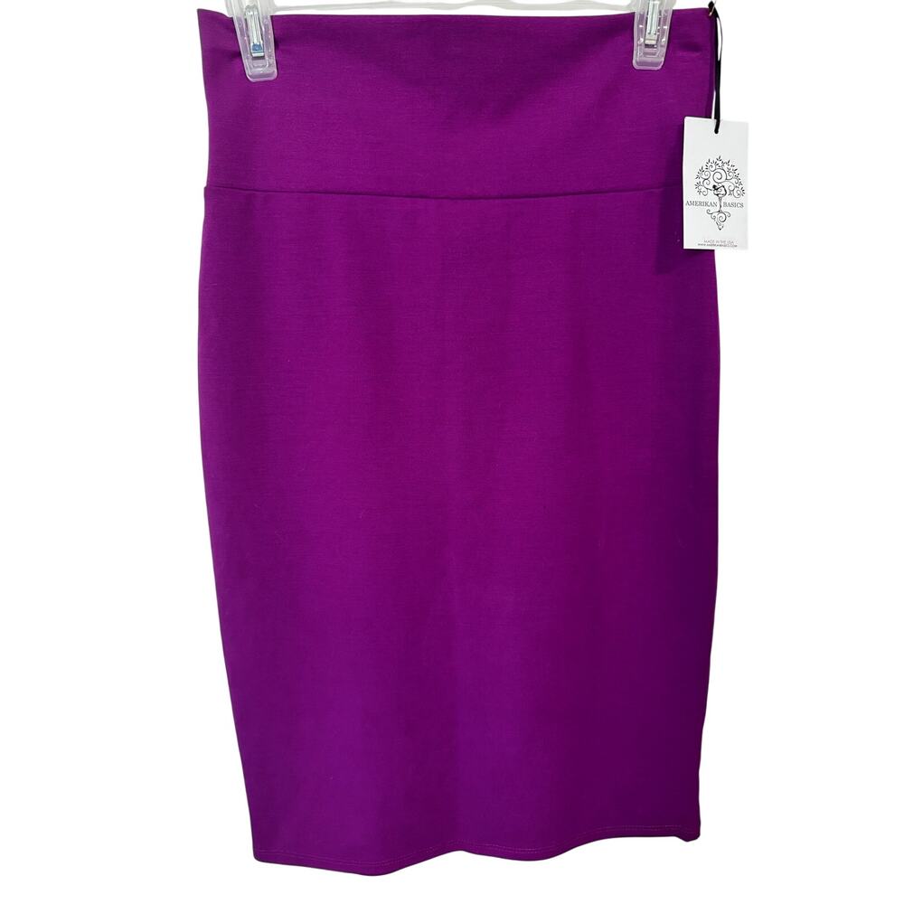 NWT Amerikan Basics magenta pencil skirt high & wide waistband kick split